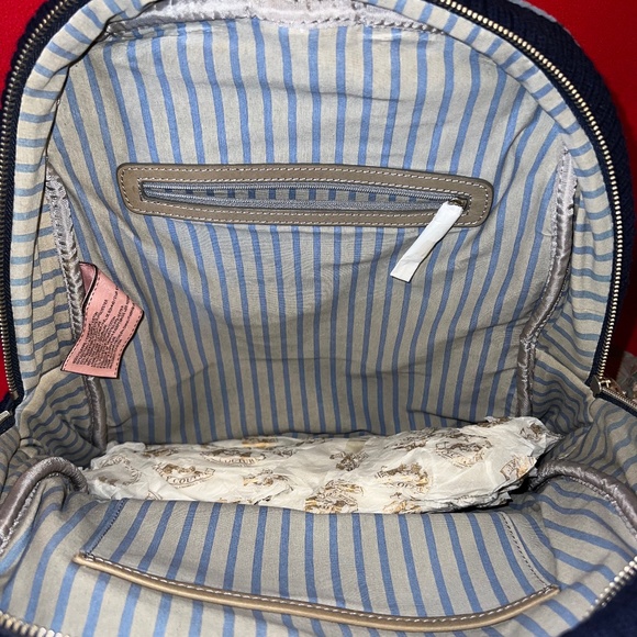 NWT JUICY COUTURE Blue Plaid Velour Regal Backpack School Book Bag Rare Vintage - Picture 5 of 16